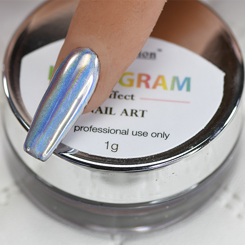 Chrome #2 Cre8tion Silver Holograma Nail Art Effect 1g B