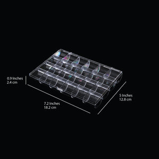 Cre8tion Transparent Nail Accessory Box- JJBX-AS-24G