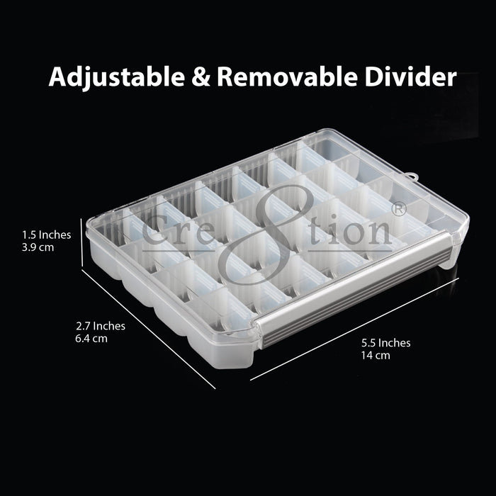 Cre8tion - Caja divisoria ajustable y extraíble de plástico blanco grande