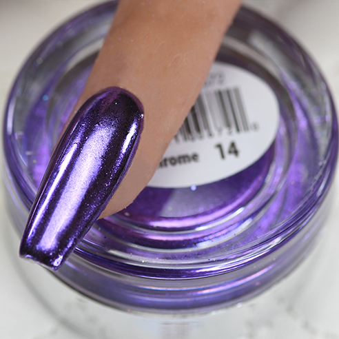 Chrome #14 Cre8tion Efecto de arte de uñas de cromo púrpura 1g