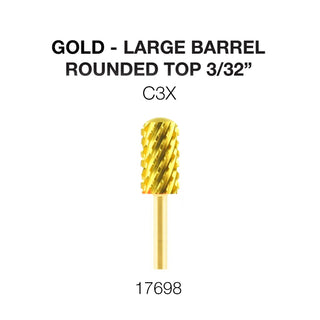 Cre8tion Gold Carbide- Large Barrel-Round Top 3/32"