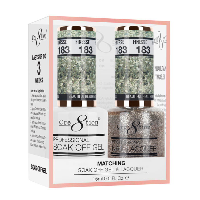 Cre8tion Soak Off Gel Matching Pair 0.5oz 183 FINESSE