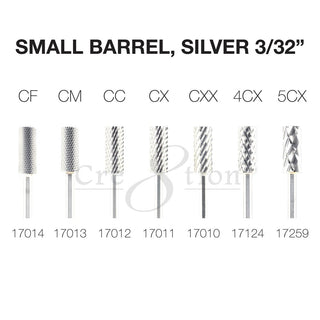 Cre8tion Carbide Small Barrel, Silver 3/32"