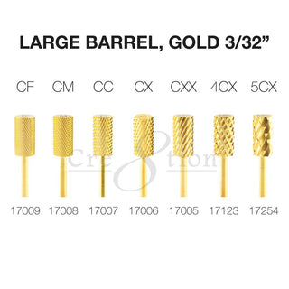 Cre8tion Carbide Large Barrel, Gold 3/32"