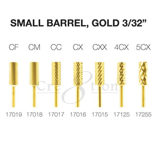 Cre8tion Carbide Small Barrel, Gold 3/32"