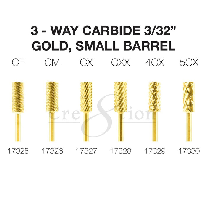 Cre8tion 3-Way Carbide Gold, Small Barrel 3/32"
