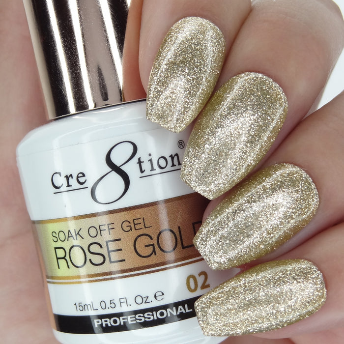 Cre8tion Rose Gold Soak Off Gel 0.5oz 02