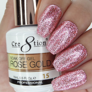 Cre8tion Rose Gold Soak Off Gel 0.5oz 15