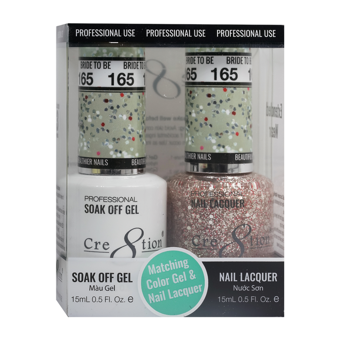 Cre8tion Soak Off Gel Matching Pair 0.5oz 165 BRIDE TO BE