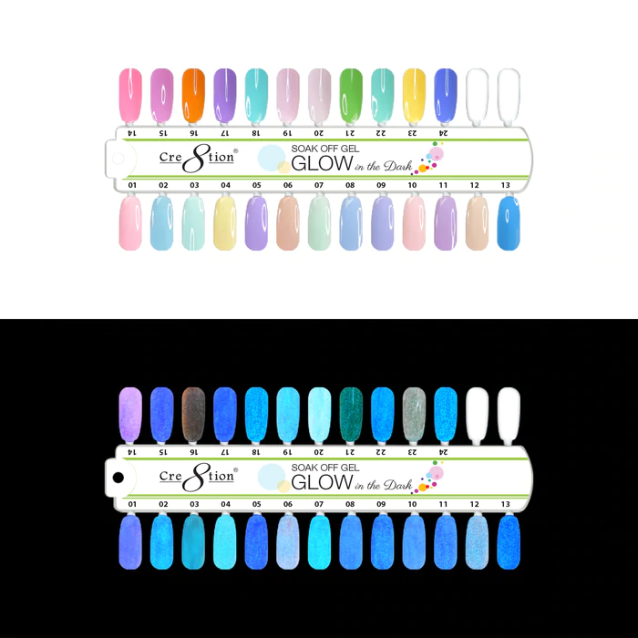 Cre8tion Color Chart -  Glow in the Dark 36 colors