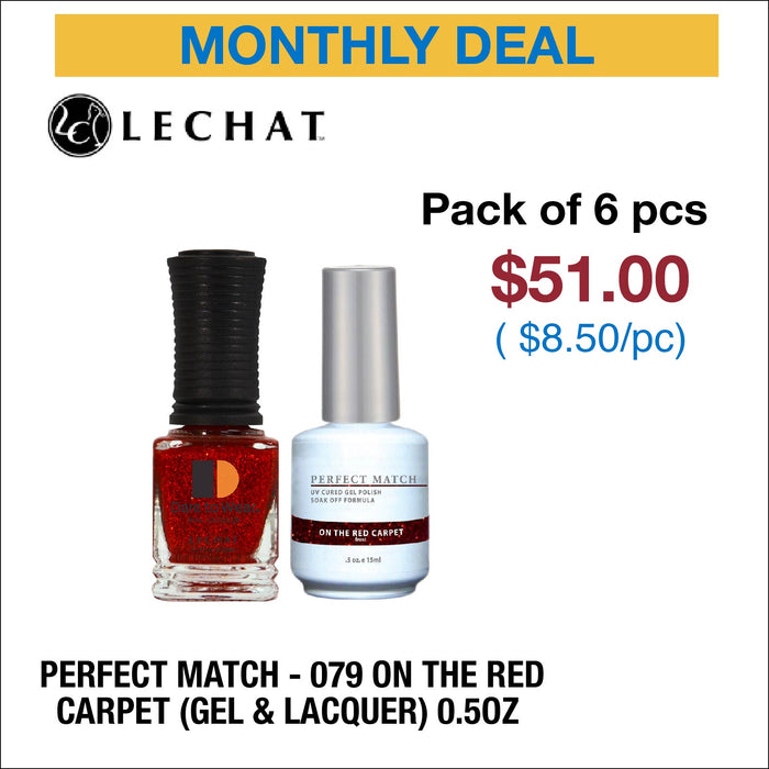 LeChat Perfect Match - 079 On the Red Carpet (Gel & Lacquer) 0.5oz - Pack of 6 pcs