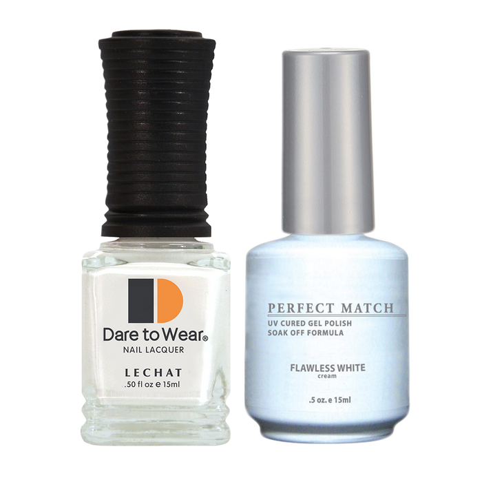 LeChat - Perfect Match - 007 Blanco impecable (gel y laca) 0.5 oz