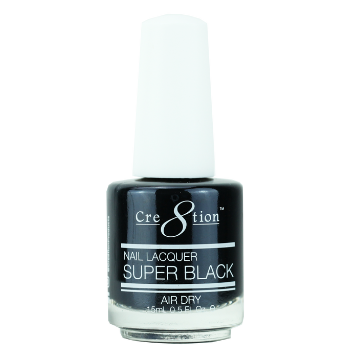 Laca de uñas Cre8tion SUPER BLACK Air Dry 0.5oz