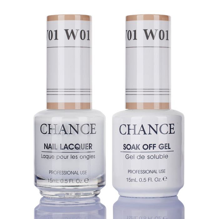 Chance Gel & Nail Lacquer Duo 0.5oz W01 - Shade of White Collection