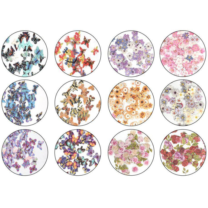Cre8tion Colorful Design Nail Art Sequins Box 01 12 estilos
