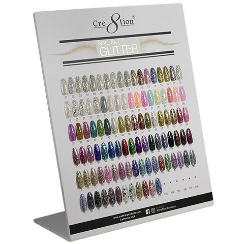 Cre8tion Mostrador de espuma Display Nail Art Glitter Color Chart
